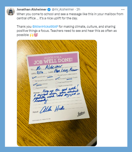 kudos note pad example