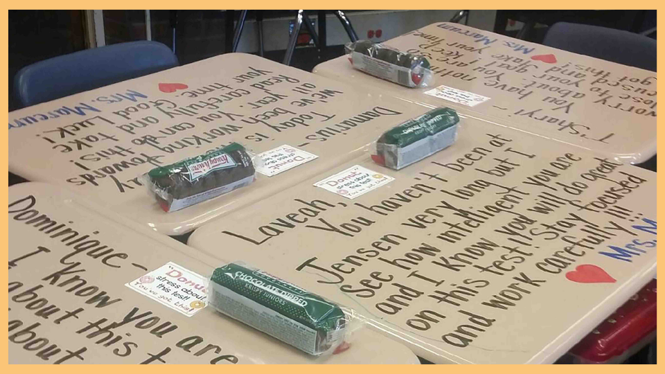 Test Day Desk Messege April Activities for Schools