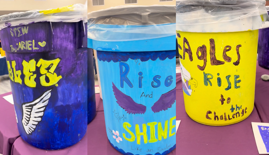 Painted Garbage Cans